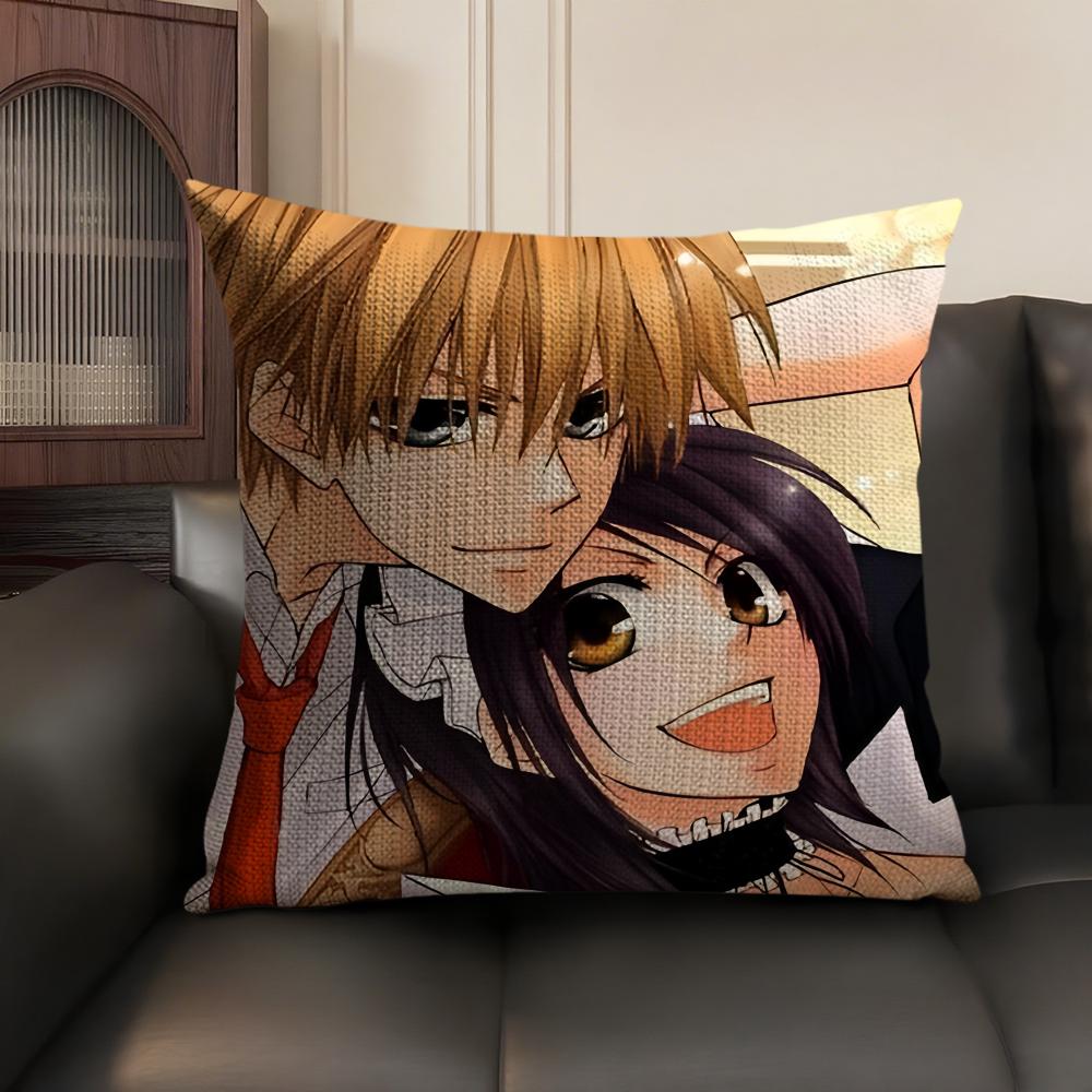 Japanese Anime M-Maid Sama Cushion Cover Natural Linen Organic Fabric Double-Sided Printing Sofa Home Decor Gift Pillow Case