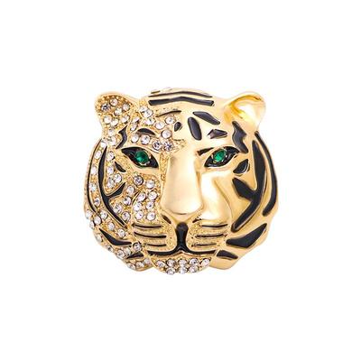 Broche de Tigre de Pedrería de Alta Gama para Traje de Hombre