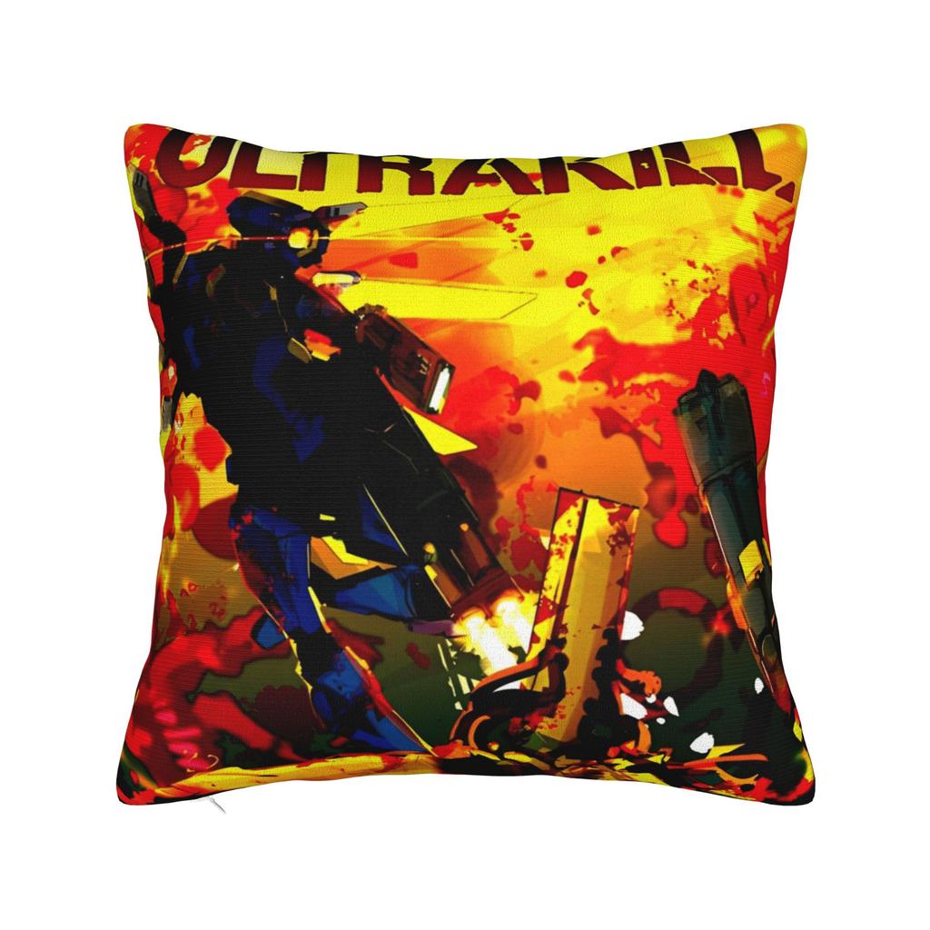 Ultrakill V1 V2 Shooting Game Pillowcase Print Polyester Cushion Cover Decorative Hell is Full Throw Pillow Case Cover Square