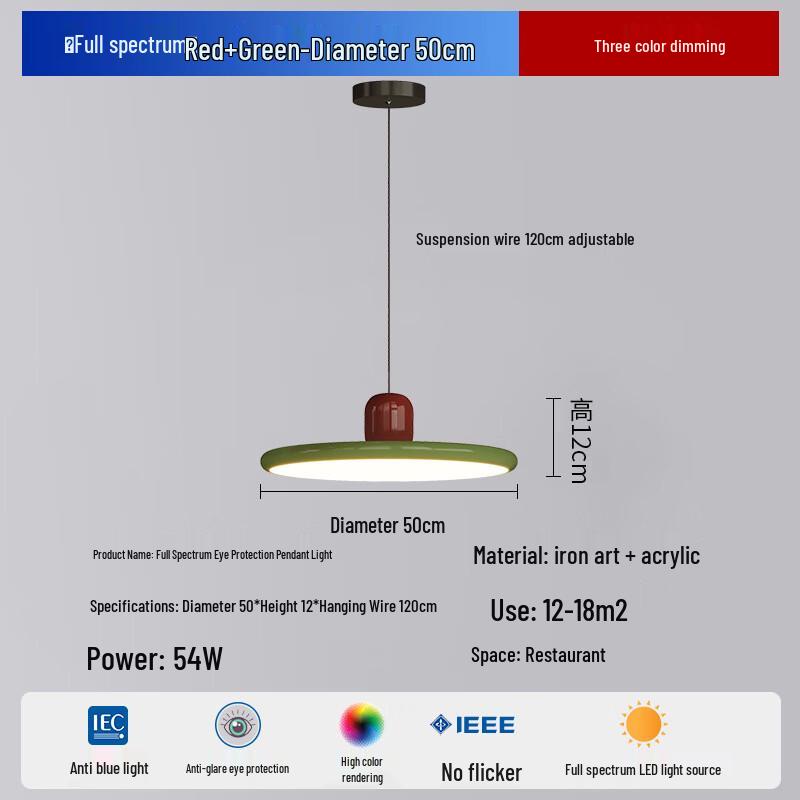 Full-Spectrum Eye Protection LED Pendant Light