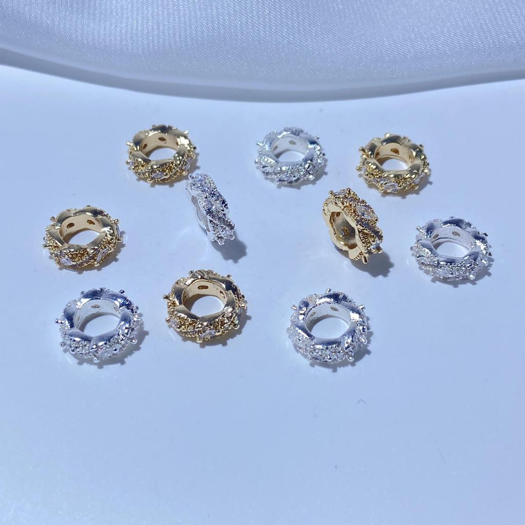 14K Gold Plated Zircon Spacer Beads for DIY Bracelets & Necklaces