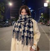 Retro plaid Japanese and Korean atmosphere plaid scarf women's plaid series contrasting color warm shawl student scarf