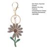 Keychain Pendant Sparkling Rhinestones Inlaid Chrysanthemum Design Key Chain with Lobster Clasp Lightweight Backpack Accessory