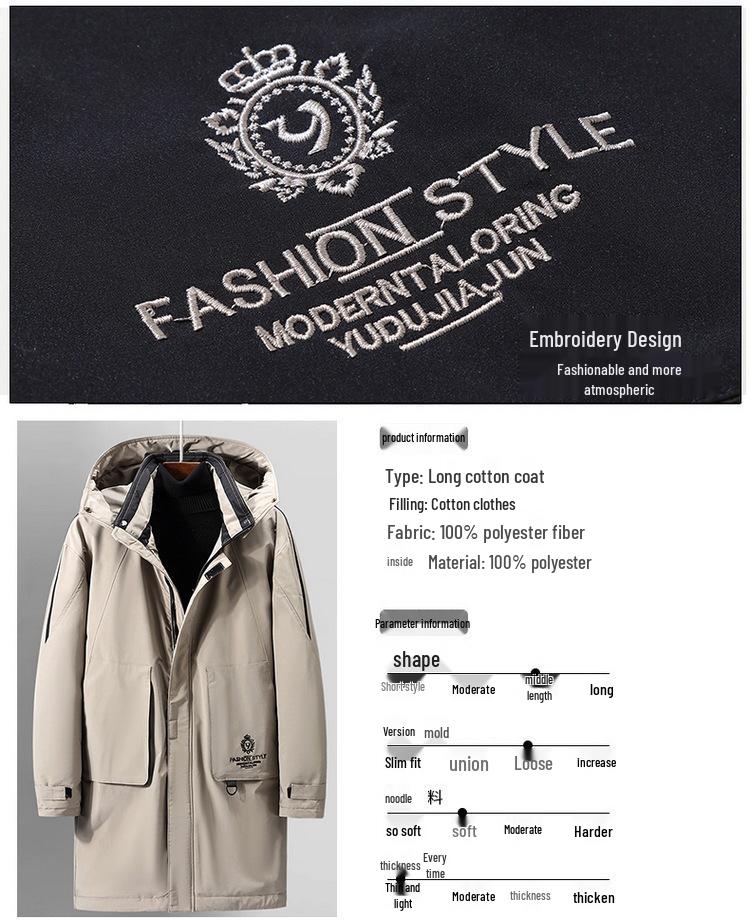 Winter Thickened Plus Size Trendy Loose Long Cotton Coat for Plus Size