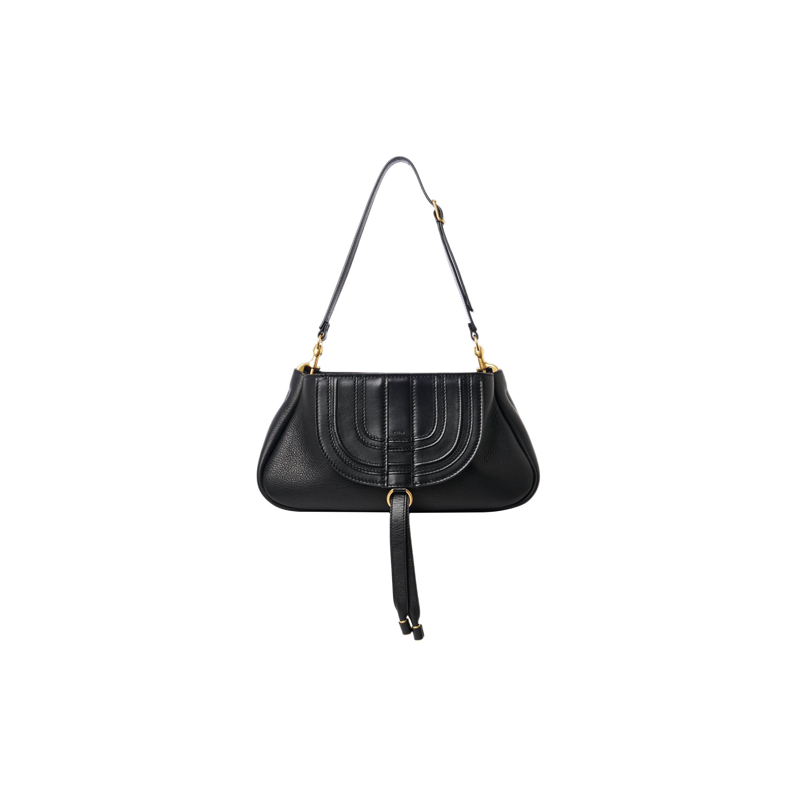 

Chloe Marcie Solid Color Fringe Pendant Grain Calfskin Shoulder Bag Women Handbags Black CHC23-SS601J89-001 Basic Set (Bag+Dust Bag)
