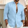 European/American Solid Cotton Linen Men's Casual Shirt, 2025 Youth Edition
