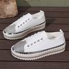 Plus Size Shoes for Women Spring Autumn Men 35-44 Zapatos De Mujer Casual Fashion Rhinestone Platform Non-slip Flats Sneakers