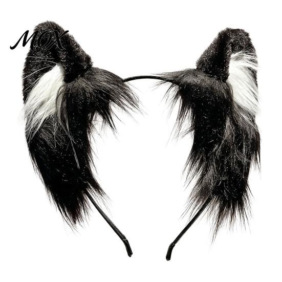 Carnival Masquerade Props Cat Ears Headband, Soft Fuzzy Headband for Men Women, Furry Hairhoop Faux Fur Animal Headwear Cosplay Costume Halloween