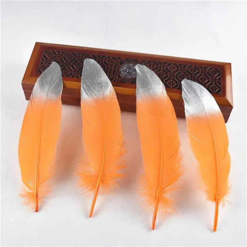 10Pcs Colored Gold Silver Goose Feathers For Crafts Golden Geese Feather Decor Hats Carnaval Assesoires Dream Catcher Decoration