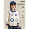 Boy's Soft Breathable Cartoon Color-Block Long Sleeve Shirt