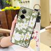 Anti-knock Flower Phone Case For Redmi A5 4G/Xiaomi Poco C71 4G Anti-dust Wrist Strap Kickstand Wristband Back Cover