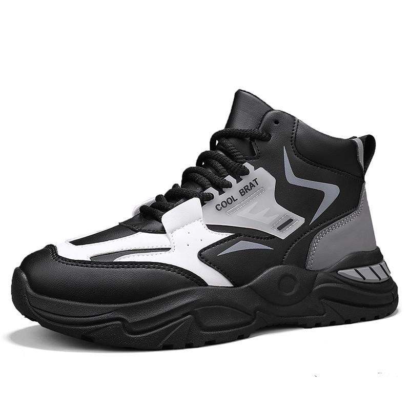 

Men s Shoes Unisex Boots Casual High Top Sneakers Retro Cushioned Ankle Support Non-Slip Rubber Sole Breathable Canvas Leather 39 чёрный