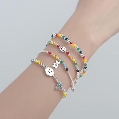 Hicks Regenbogen Silberanhänger Armband