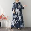 Short Sleeve Plus Size Cotton Vintage Floral New In Dresses for Women Casual Loose Maxi Long Summer Dress