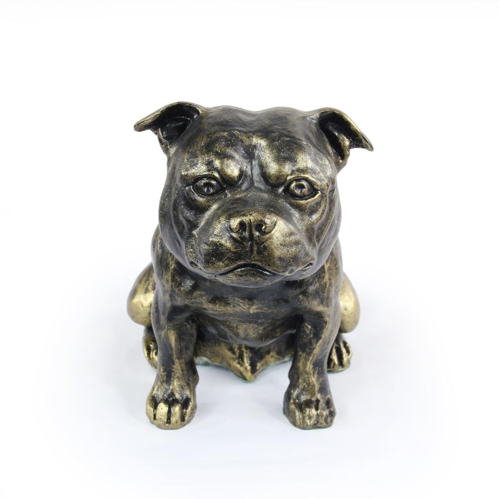 Staffordshire Bull Terrier, Staffy - Dog Statue, Sitting Dog for Desk, Decoration for the Living Room of a Dog Lover by Art-Dog