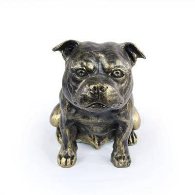 Staffordshire Bull Terrier, Staffy – Dog Statue, Sitting Dog for Desk |