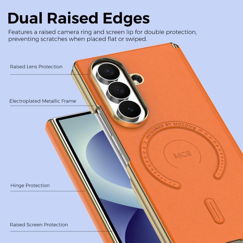 Leather Magnetic Case Galaxy Z Fold 8 Ultra 7 6 5 Electroplated Shockproof Protective Cover