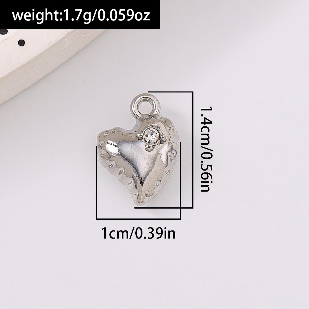 5pcs 14*10mm Alloy Love Heart Charms Pendants for Jewelry Making DIY Earrings Bracelet Necklace Accessories Supplies