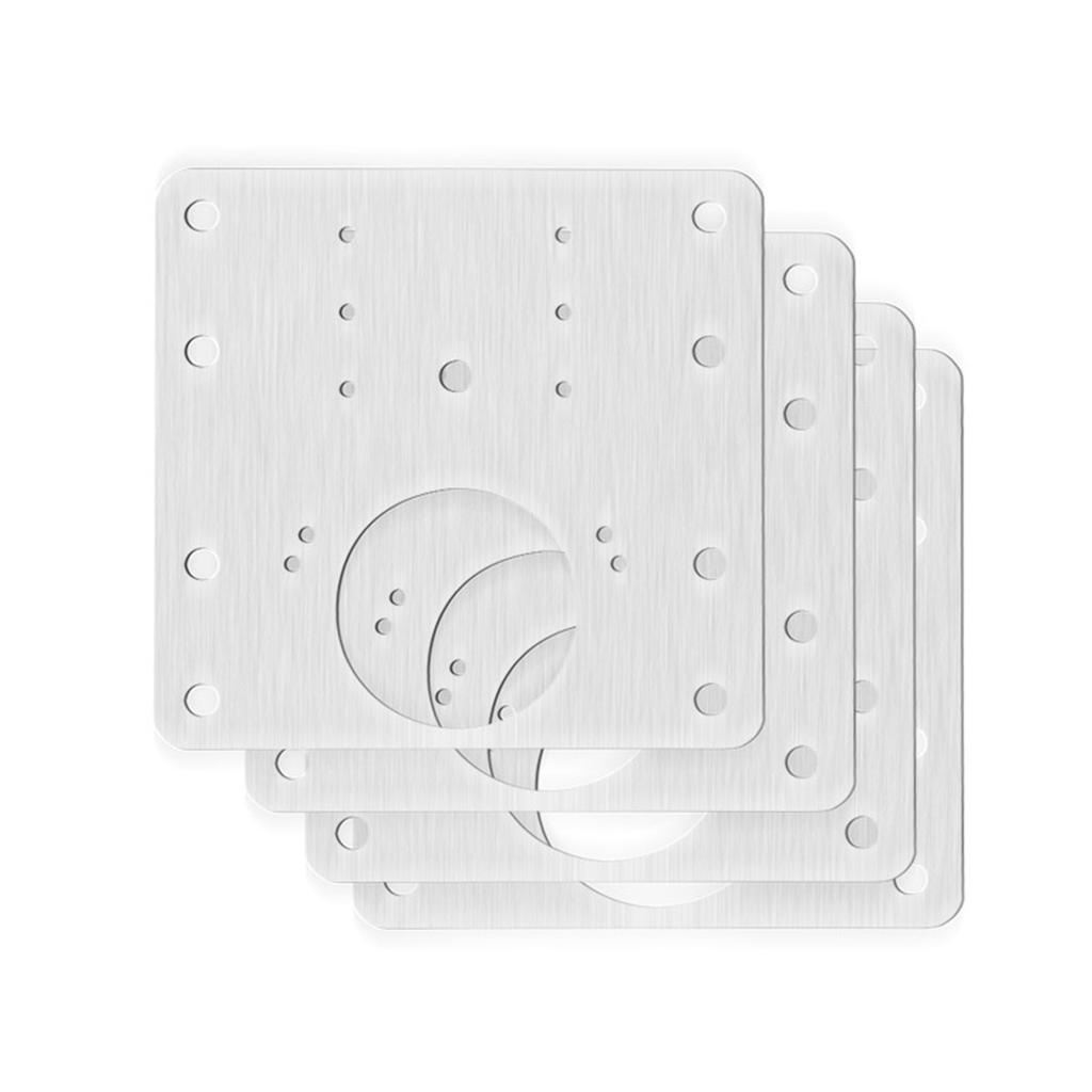 1/4Pcs Stainless Steel Cabinet Door Hinge Repair Plate for Furniture Reinforcement Mounting for Both Side Damage Fixed