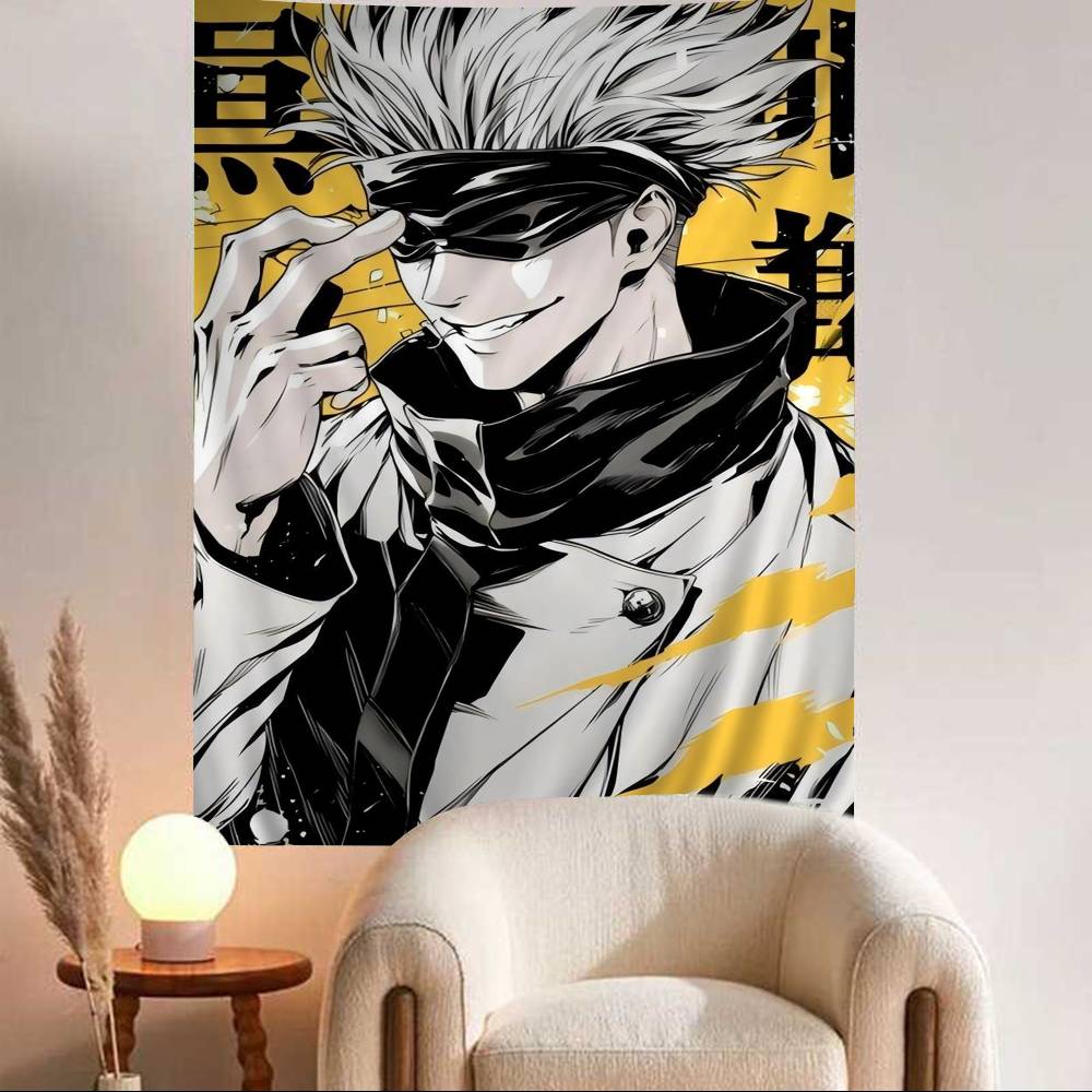 Jujutsu Kaisen Gojo Satoru Chart Tapestry Art Science Fiction Room Home Decor Cheap Hippie Wall Hanging
