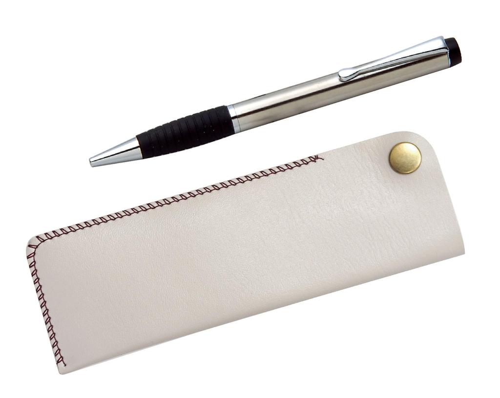 Takizawa White Pen Case with Metallic Rubber Rotating Ballpoint Pen Set Hook-and-Loop (3-Pack) T23-NK01W-LUT102SB-3