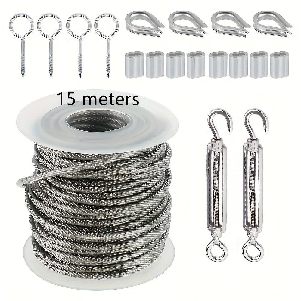 304 Stainless Steel Rubber-Coated Wire Rope Hanging Kit for Outdoor Railings