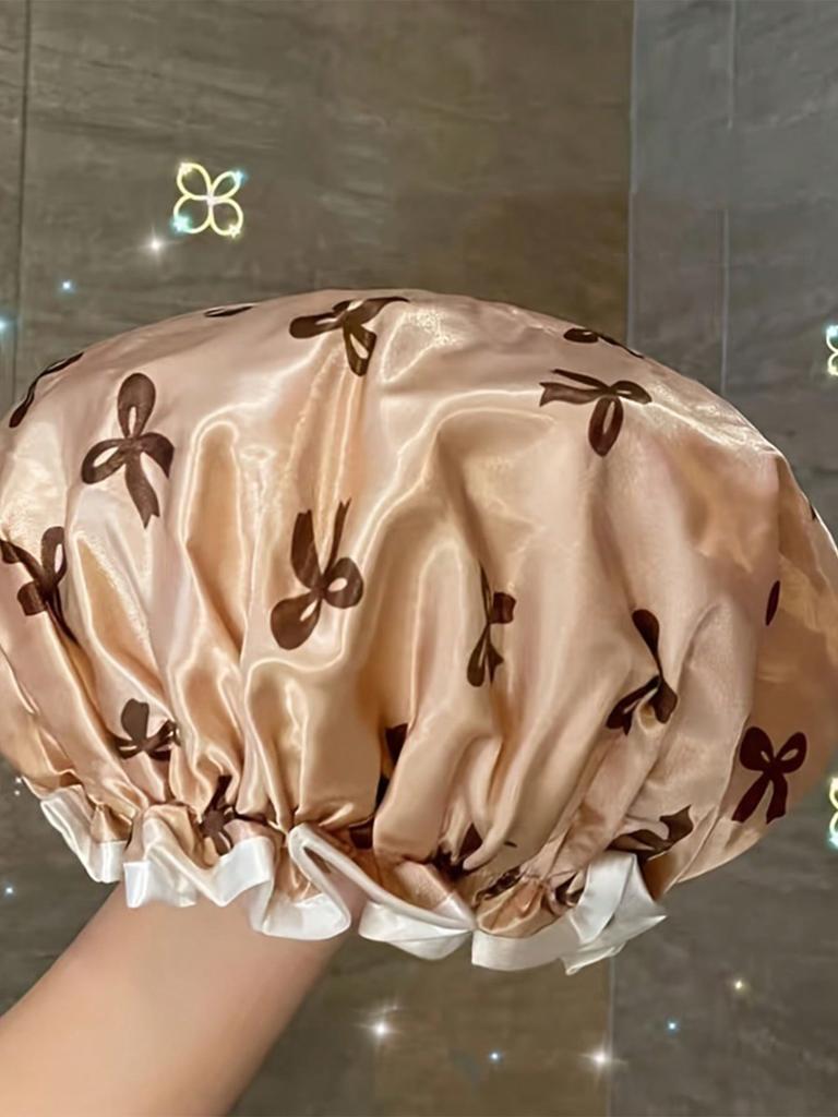 Double-layer Thickened Shower Cap New Waterproof Bath Shower Cap Bath Hair Care Shower Headset