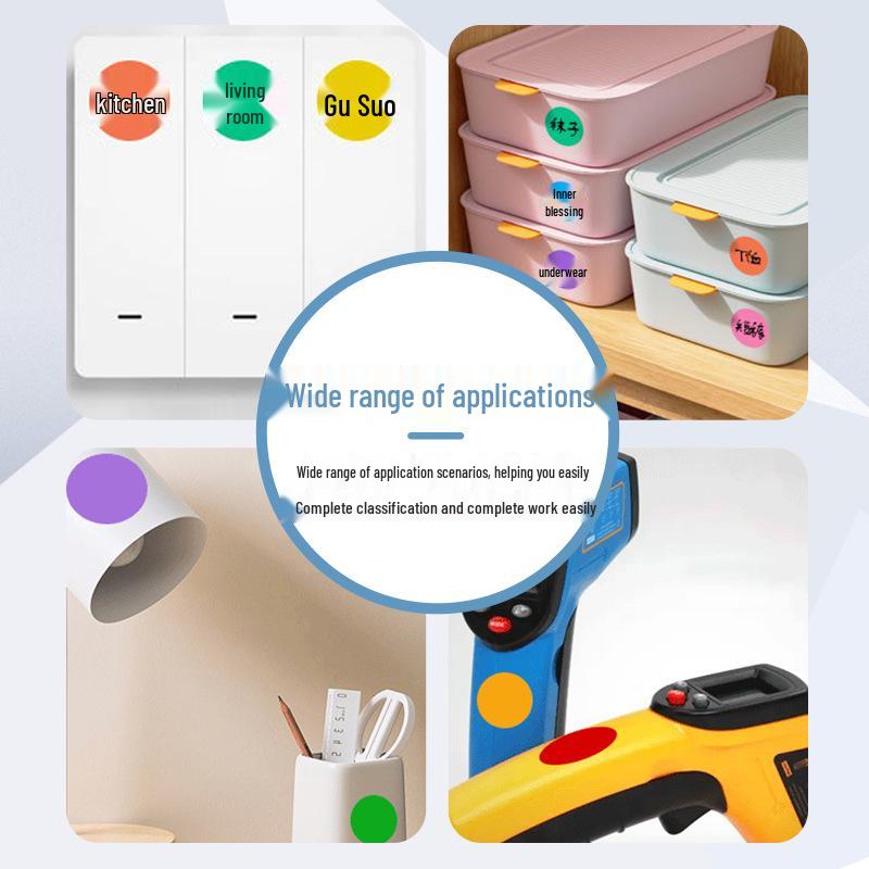 19mm Round Waterproof Self-Adhesive Color Dot Labels for Identification and Classification