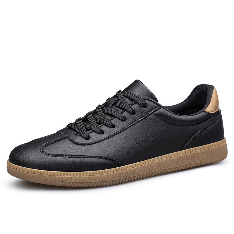 Men s Genuine Leather Cross-Strap German-Style White Casual Shoes with Soft Breathable Sole 39 чёрный