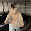 Dámská podzimní zimní jednobarevná mikina s kapucí a síťovanými průstřihy na zádech Streetwear