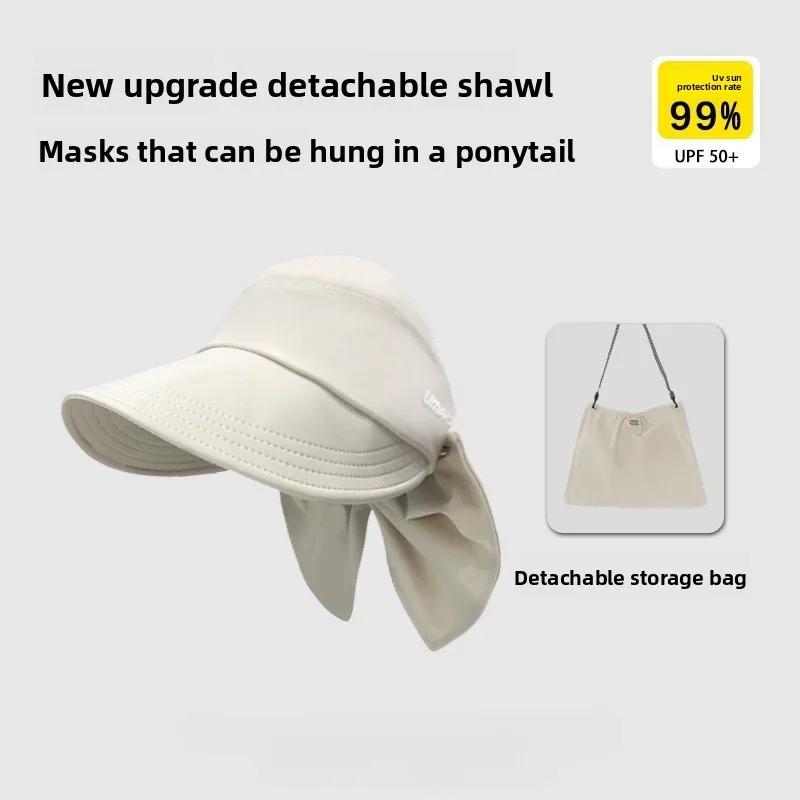 Spring Summer Women's Quick Dry Sun Protection Hat Travel Sunshade Neck Protection Duckbill Cap Personality Niche Outdoor Beach