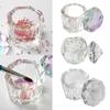 Luxurious Artificial Crystal Nail Brush Cleaner With Scratch Resistant Surfaces Crystal Glass Dish For Salon Use