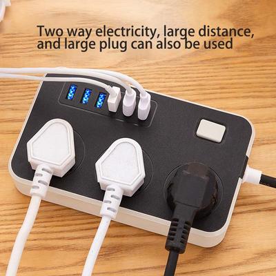 Toma de corriente con USB para el hogar, multifunción, con cable de remolque, estándar británico, panel de regleta, interruptor poroso con línea de regleta