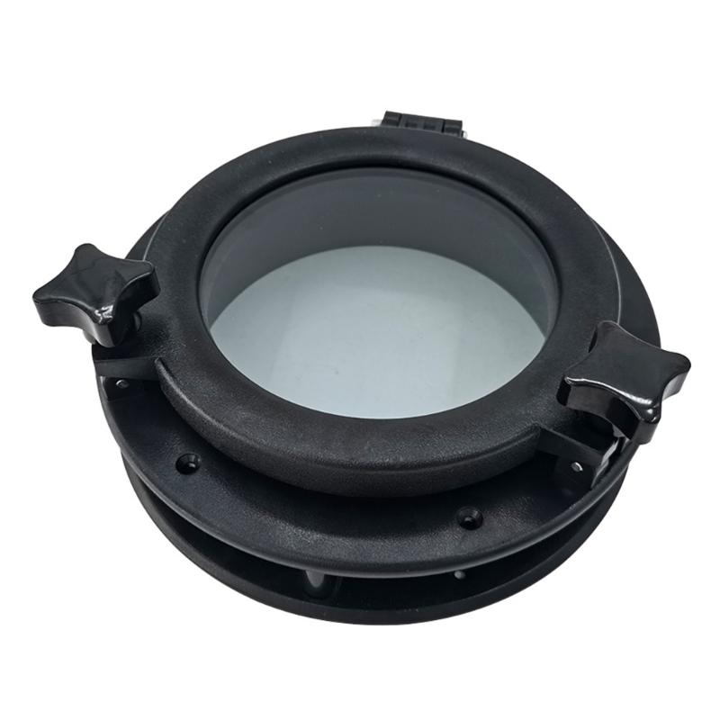 

Marine Round Porthole Round Opening Portlight Window 4mm Safety Glass Fittings 8.5 / 10.5 for Boats Yacht small чорний