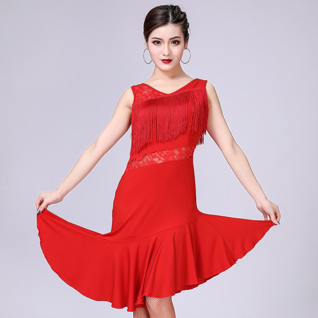 1 Piece Latin For Women Girls Tassel Tango Costume