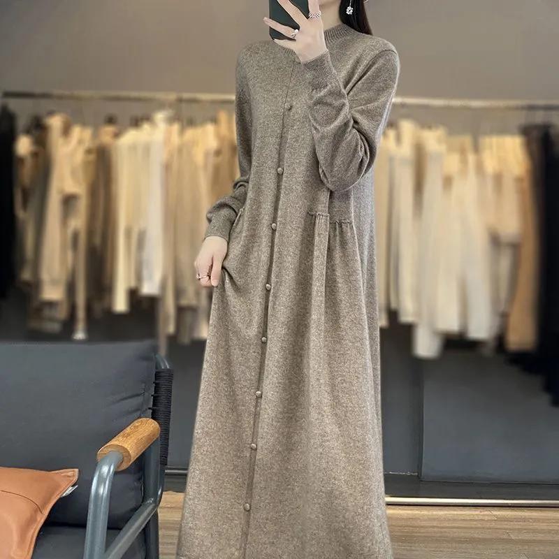 Autumn and Winter Women's Knitted Dress Women's Cashmere Dress Soft and Warm