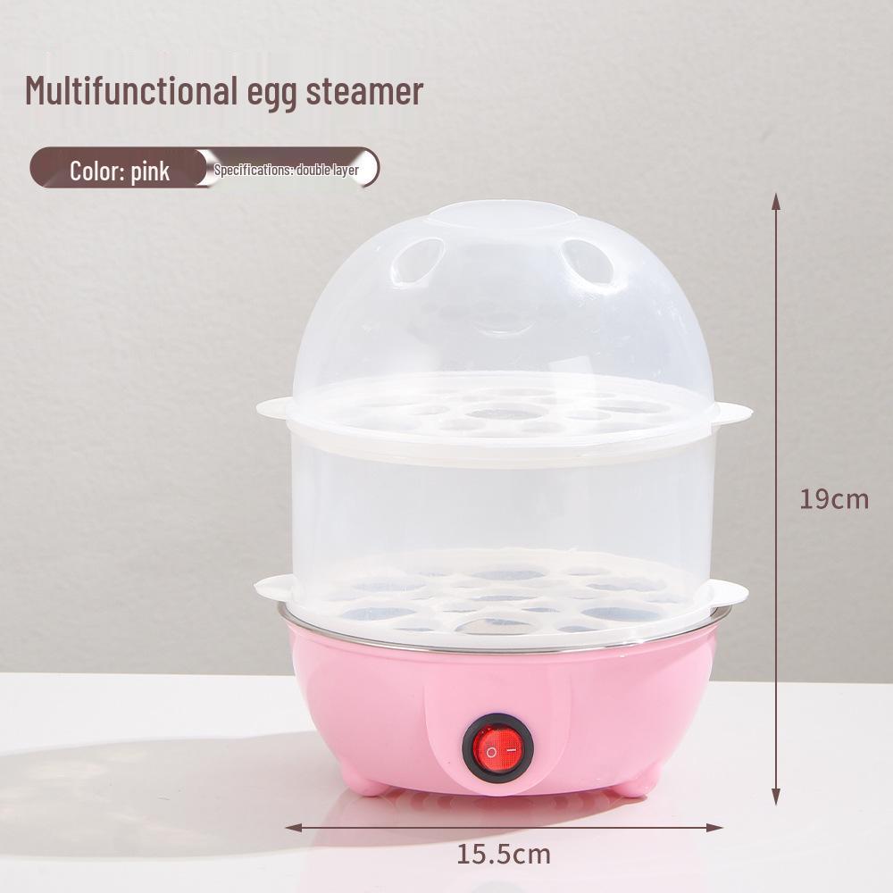Compact Multi-Functional Egg Cooker: Single-Layer Steamed Egg Machine for Dorm Breakfasts, Anti-Dry Burning Feature