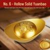 Solid Brass Sand Gold Yuanbao Ornament for Home or Shop Decor