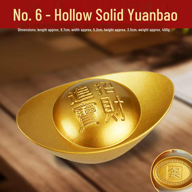 Solid Brass Sand Gold Yuanbao Ornament for Home or Shop Decor