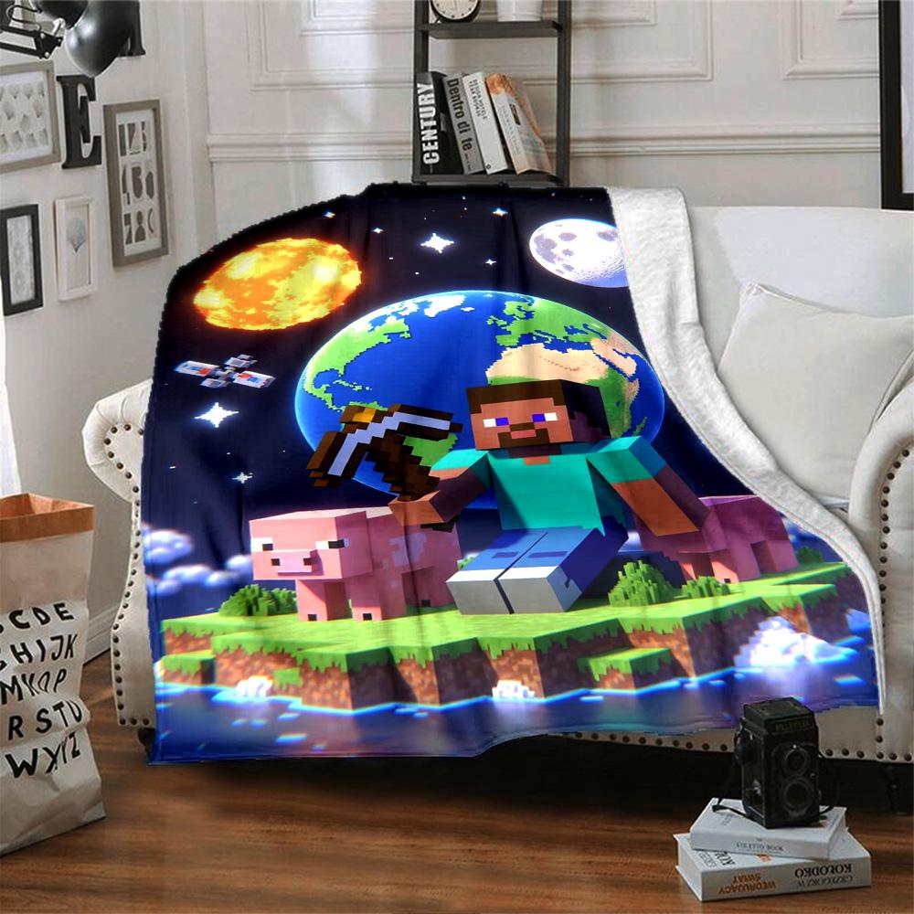Minecraft Blanket Soft & Cozy Great for Office Chair Picnics Couch All-Season Use Digital Print Ideal Gift for Friends Family Couples Picnic