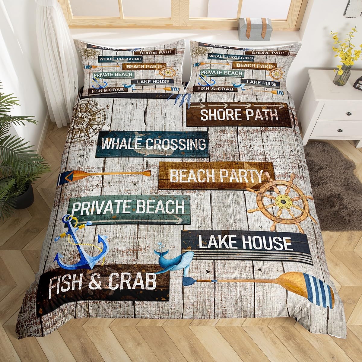 

Пододеяльник Рустикальные Фермерские Постельные Комплекты Полосы Весла для Гребли Клетка Покрывало 3 предмета Винтажный Пододеяльник, 2 наволочки EU Single(135x200cm)