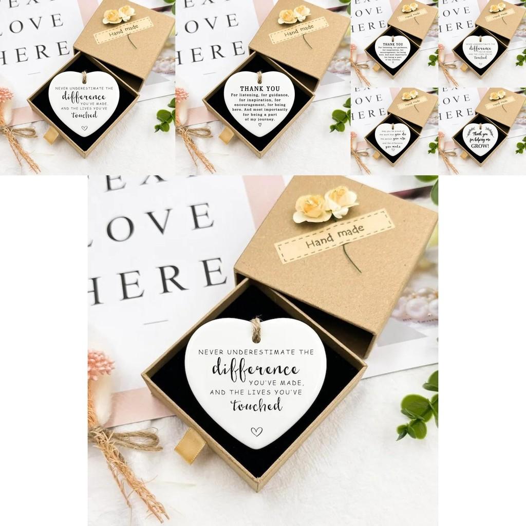 Acrylic Valentines Day Car Pendant With Heart Shape Thank You Gift For Auto Interior Decor