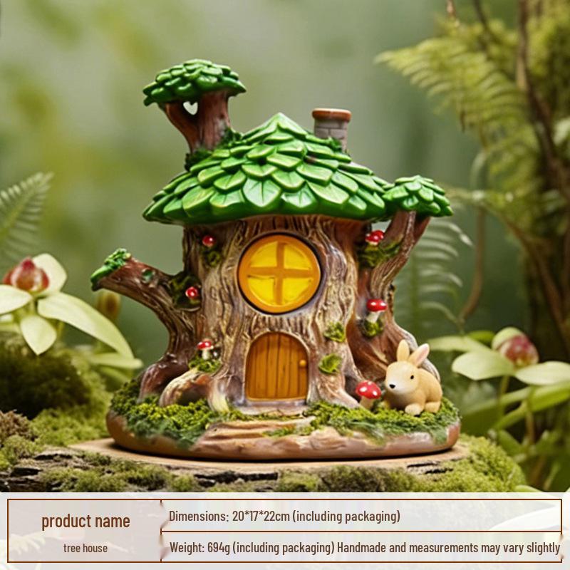 Enchanted Forest Resin Ornaments: Fairy Tale Mushroom & Rabbit for Garden, Balcony, or Courtyard Décor