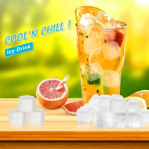 Reusable Ice Cubes for Drinks, 50-Pack, Refreezable Plastic Ice Cubes, BPA-Free, Chill Your Drinks Without Dilution, Washable Fake Ice Cubes for Cockt