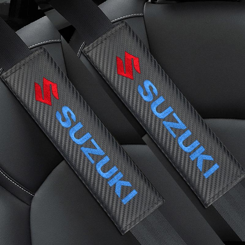 Car Accessories Carbon Fiber Seat Belt Shoulder Cover Breathable Protection Seat Belt For Suzuki Grand Vitara Swift Alto Jimny