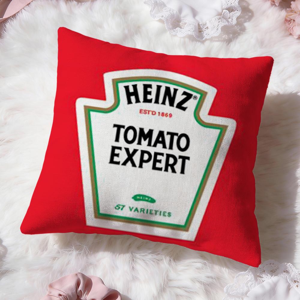 Popular Ketchup Cushion Cover Soft Washable Pillow Case Multi-Scene For Couch Bed Travel Office Use