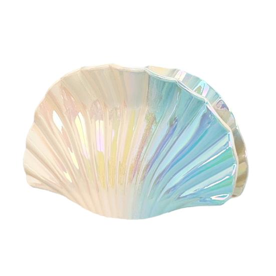 Hair Clip Gradient Color Hollow Design Shell Shape Hair Claw Plastic Resin Material Strong Grip Back Head Hair Claw