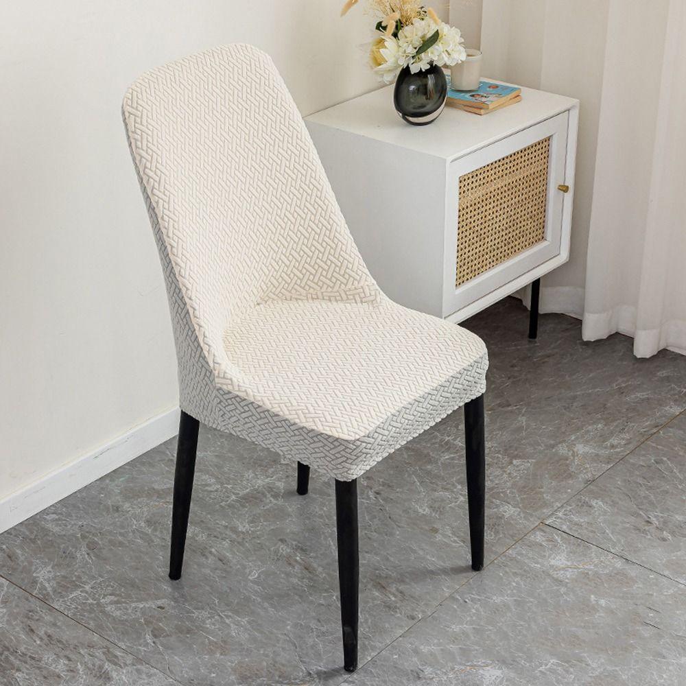 All-inclusive Jacquard Dining Chair Cover Anti-slip Chair Slipcovers Backrest Cover Wedding Party