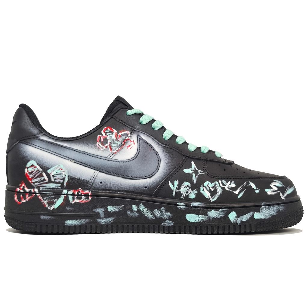 Nike Air Force 1 Abrasion Resistant Low Top Skateboard Shoes Unisex Pink Cyan CW2288-001(Team1353-)