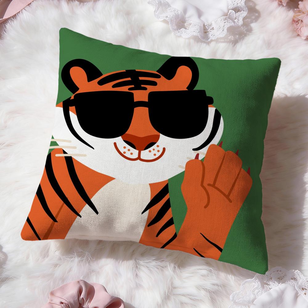 Cartoon Animal Cute Cushion Cover Premium Comfort Reversible Pillow Cove -Two in One Design for Any Room & Car Interior